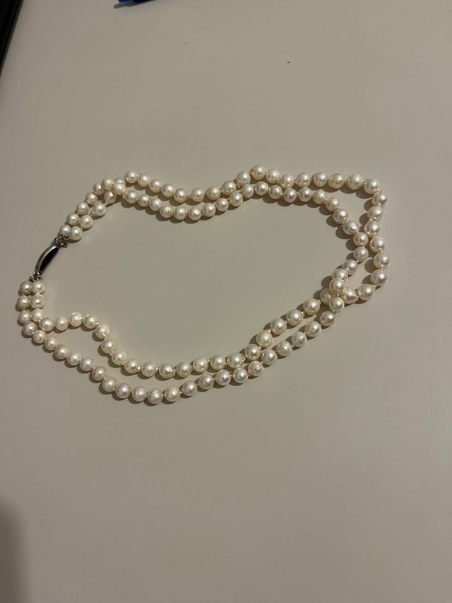 Collar de perlas cultivadas doble