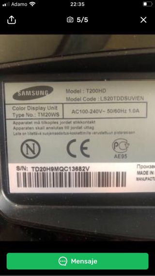 Tv Samsung de 20” y 19”