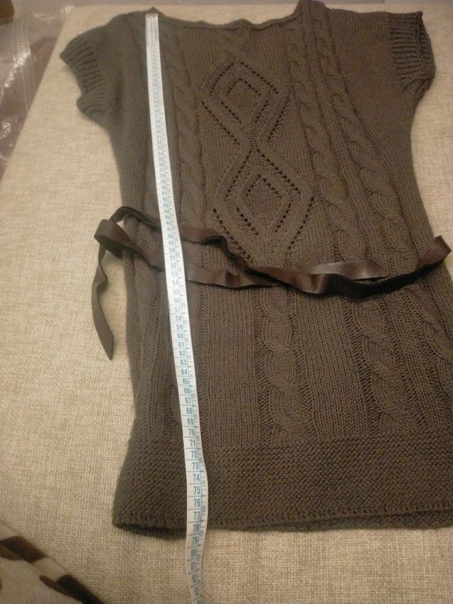 Maglione lungo a maniche corte