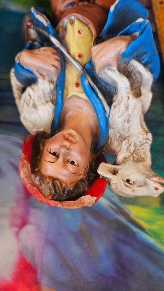 1 pastore grande in terracotta vintage