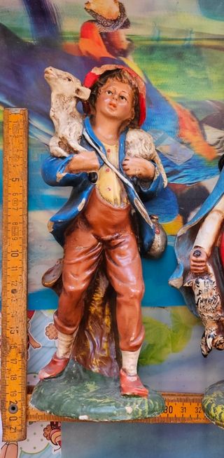 1 pastore grande in terracotta vintage