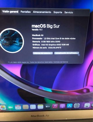 Macbook Air de 13” intel i5/8Gb