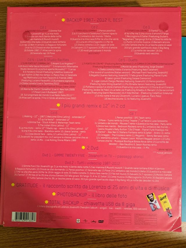 Cofanetto cd/dvd/usb Jovanotti