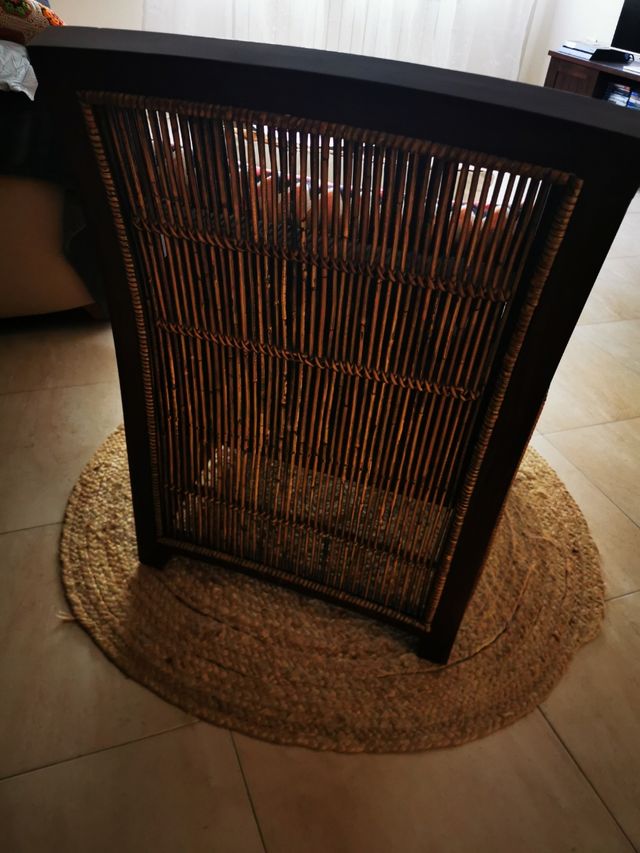 Sillón teka y ratan