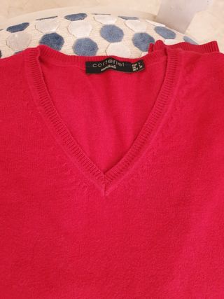 Jersey rojo Cortefiel talla L de pico