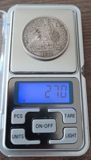 MONEDA EE.UU TRADE DOLLAR PLATA 1878 RESELLOS!!
