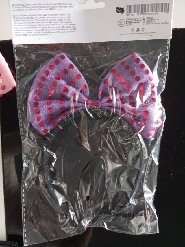 COPRICAPO Y GLASSES, COSTUME DA BAMBINA CON FIOCCO