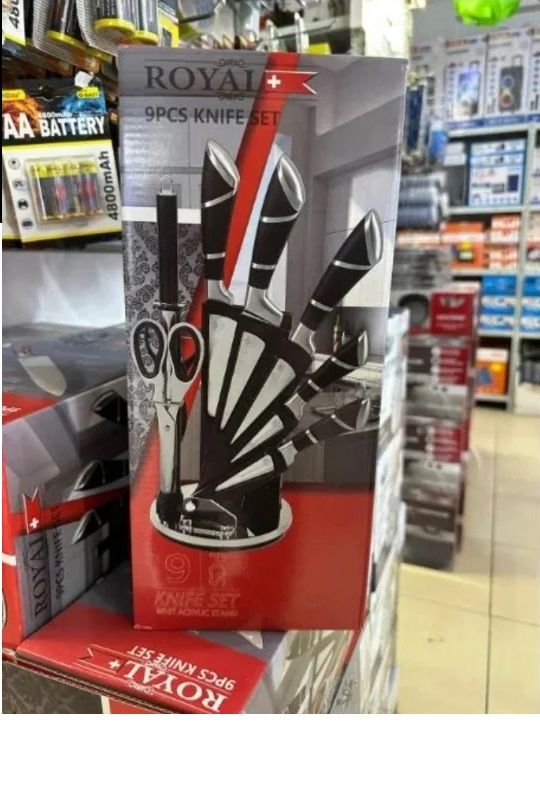8 coltelli da cucina acciaio inox supporto