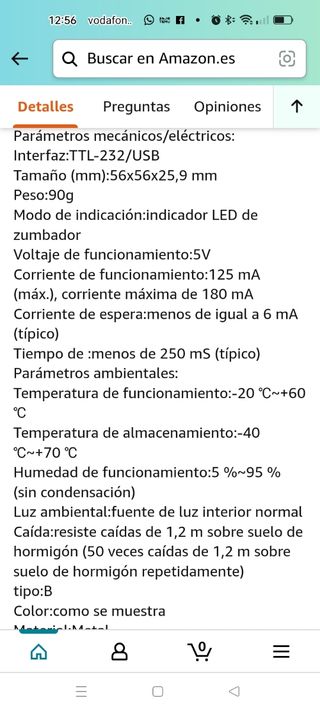 Módulo lector de códigos de barras