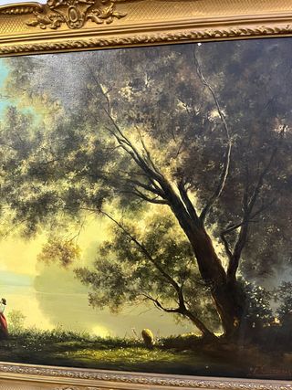 Pintura costumbrista sobre óleo.