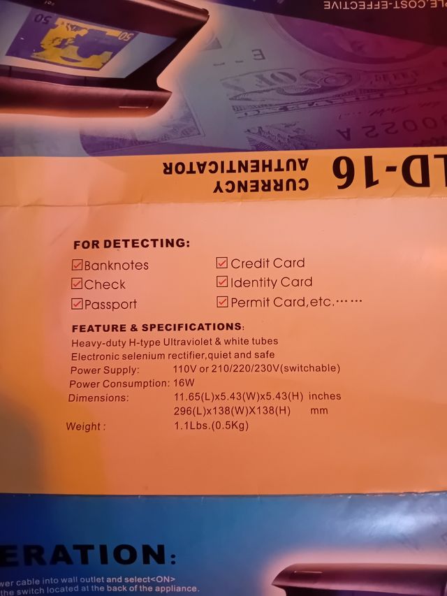 RILEVATORE DI BANCONOTE FALSE 