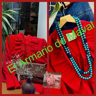 Camisa de algodón en color rojo