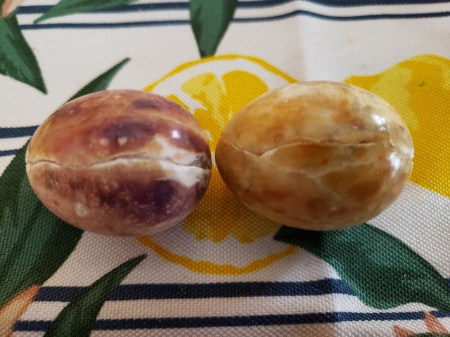 4 mini uova di alabastro marmorizzate