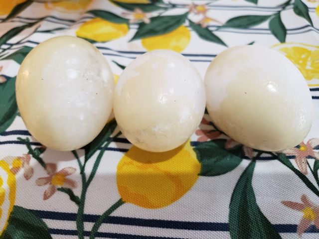 3 uova in alabastro bianche