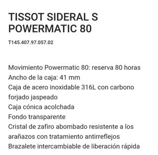 Reloj Tissot Sideral