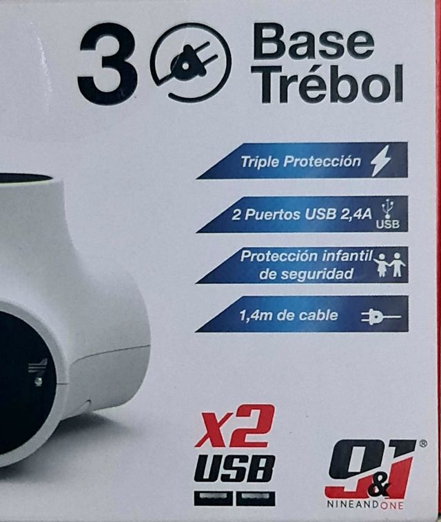 Alargadera cubo X3 y 2 USB