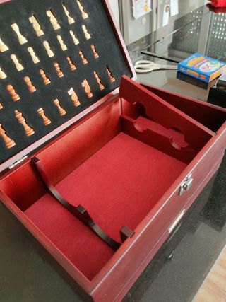 Caja doble porta vino ajedrez