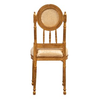 Sofisticata Sedia Luigi XVI Dorata - Spedizione Es