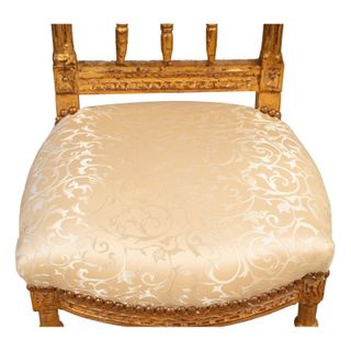 Sofisticata Sedia Luigi XVI Dorata - Spedizione Es