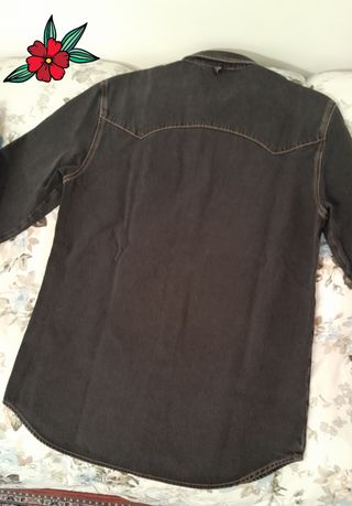 Benetton camicia jeans nero