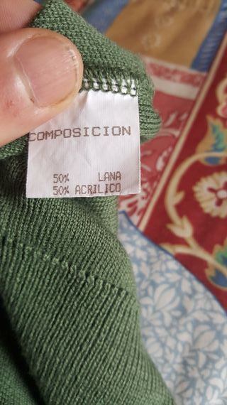 Jersey verde de lana y acrilico