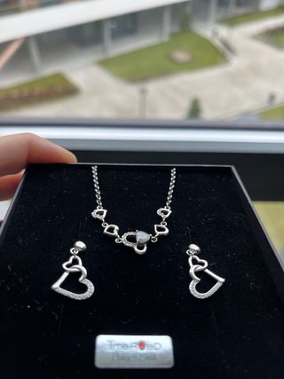 Conjunto pendientes y pulsera plata
