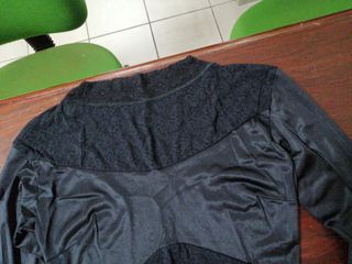Body Nero in Pizzo a manica lunga. Taglia 2