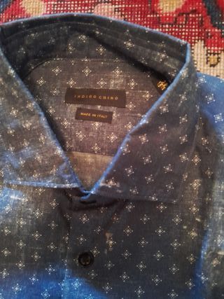 Indigo Chino camicia cotone
