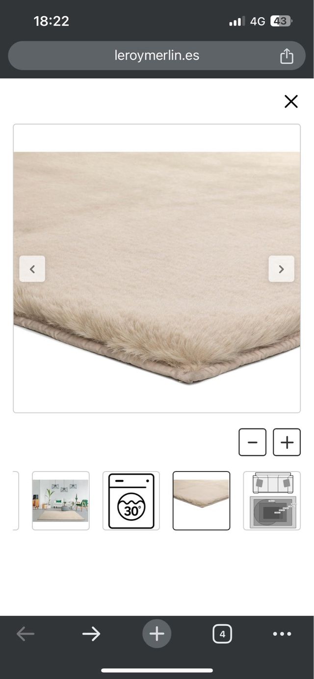 Alfombra Fox beige pelo largo NUEVA