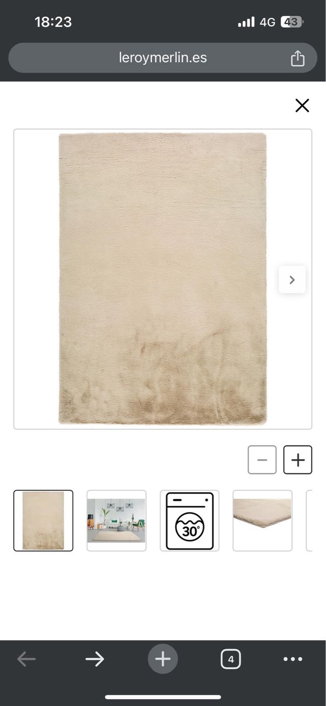 Alfombra Fox beige pelo largo NUEVA