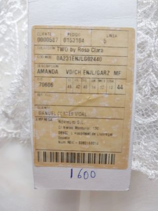 Vestido de novia Rosa Clará. Modelo Amanda