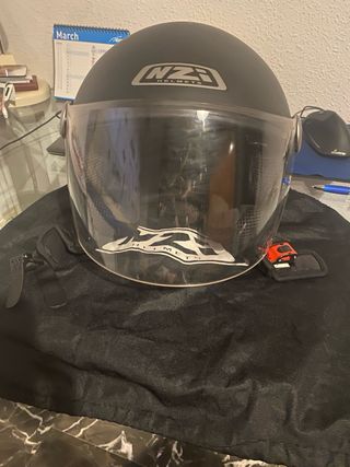 Casco Moto Nzi Helmets Vintage Negro talla S