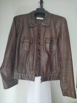 Chaqueta (cazadora) cuero (piel de cabra) talla M