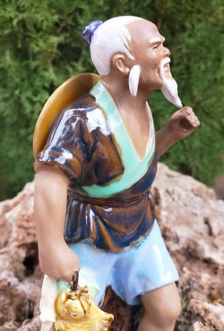ANCIANO PESCADOR - FIGURA CHINA -