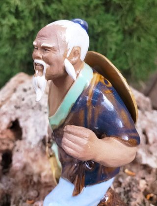 ANCIANO PESCADOR - FIGURA CHINA -