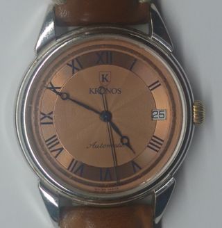 KRONOS Automático chapado oro blanco.