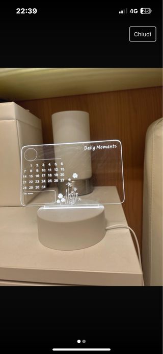 Lampada neon personalizzabile calendario