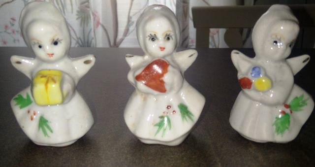 6 ANGIOLETTI in CERAMICA, con foro per appendere