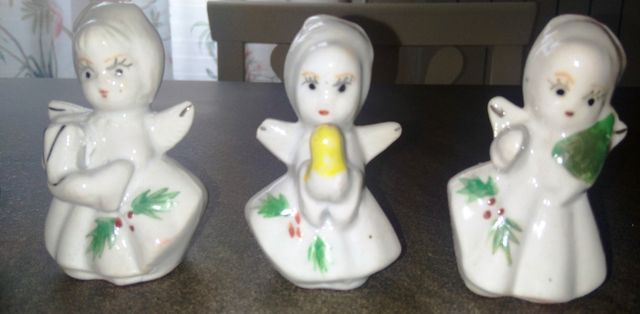 6 ANGIOLETTI in CERAMICA, con foro per appendere