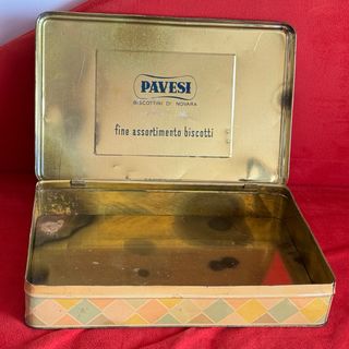 Scatola di latta vintage Pavesi