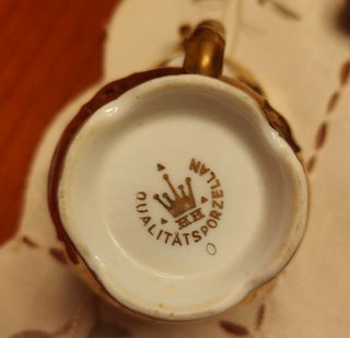 Juego café dorado de porcelana