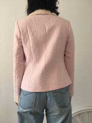 Chaqueta de traje Blazer rosa palo Vintage T40