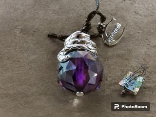 Collana Vetro Viola e acciaio Roberto Cavalli