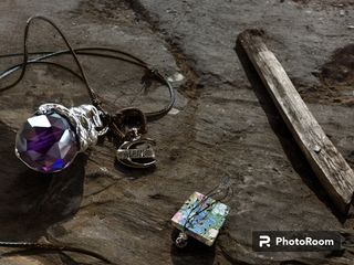 Collana Vetro Viola e acciaio Roberto Cavalli