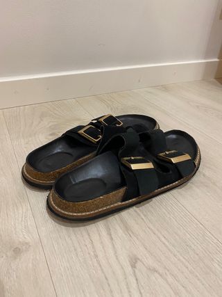 Sandalias mujer negro (41) ZARA HOME (buen estado)