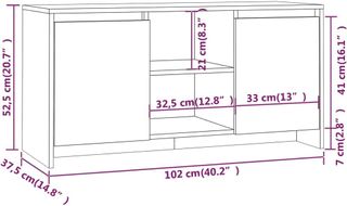 Mobile Porta TV Bianco 102x37,5x52,5 cm