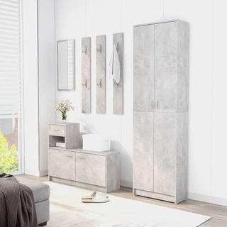 Armadio Corridoio Grigio Cemento 55x25x189 cm