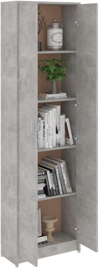 Armadio Corridoio Grigio Cemento 55x25x189 cm