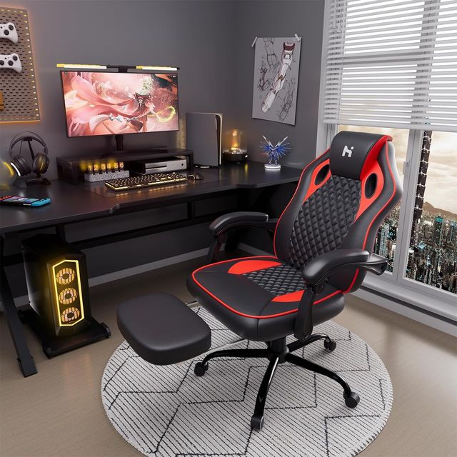 Sedia da Gaming Ergonomica  Nero e Rosso