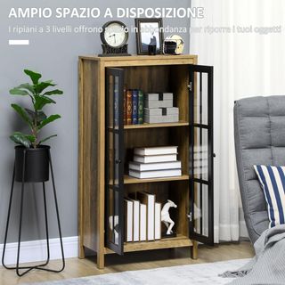 Credenza Moderna a 2 Ante in Vetro e legno